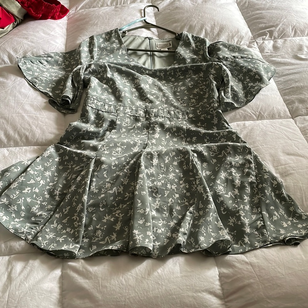 Loveriche green floral dress m